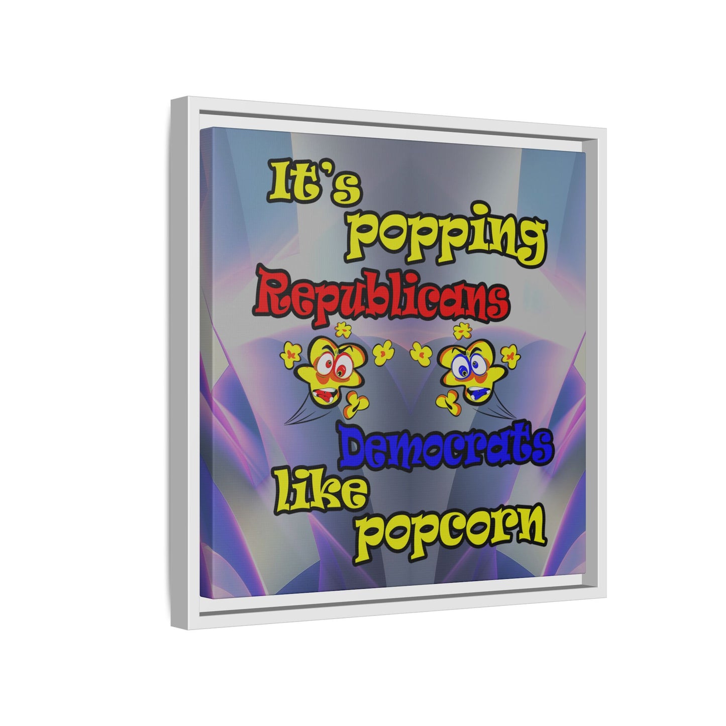 popping like popcorn - framed canvas art (grey-pink wave)