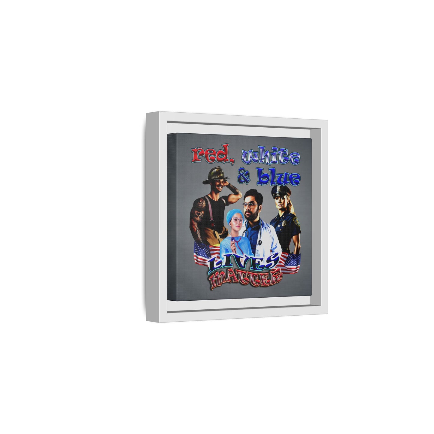 rw&b lives matter - framed canvas art (grey-light grey)