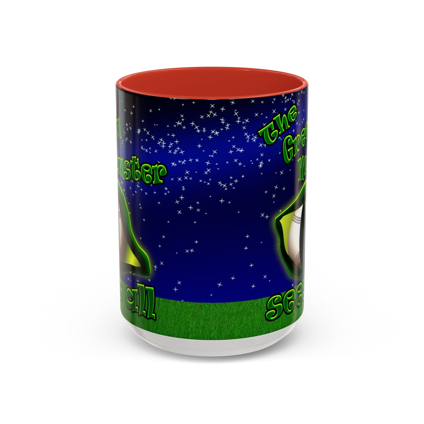 green monster - Accent Mug ('snoops' background)