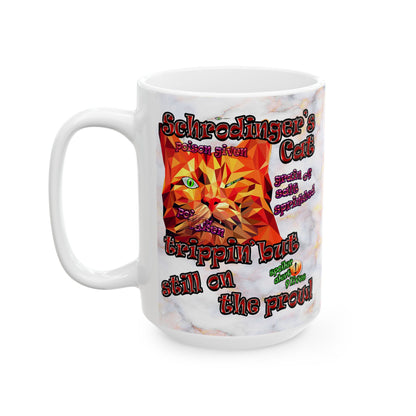 schrodinger's cat - White Mug (white marble)
