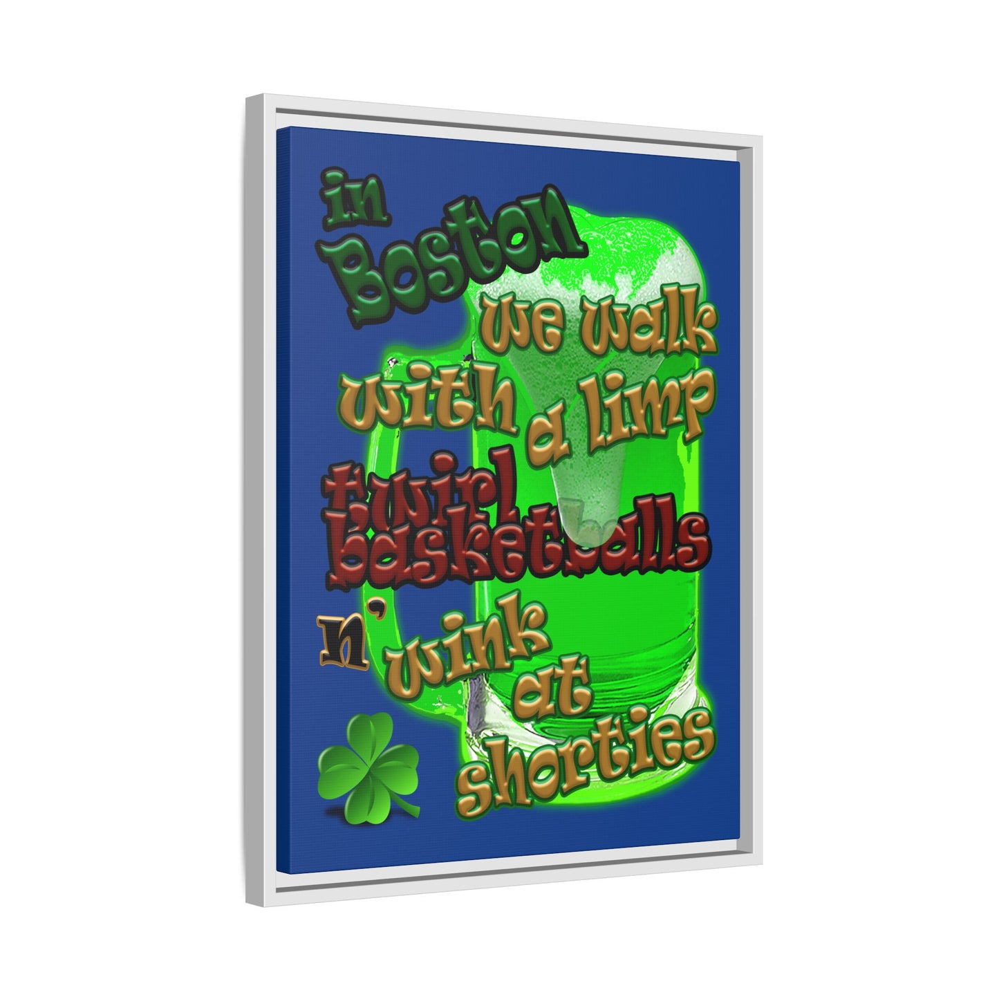 celtics logo - framed canvas art (dark blue)