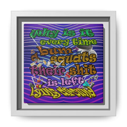 the bum's shit - framed canvas art (purple wave)