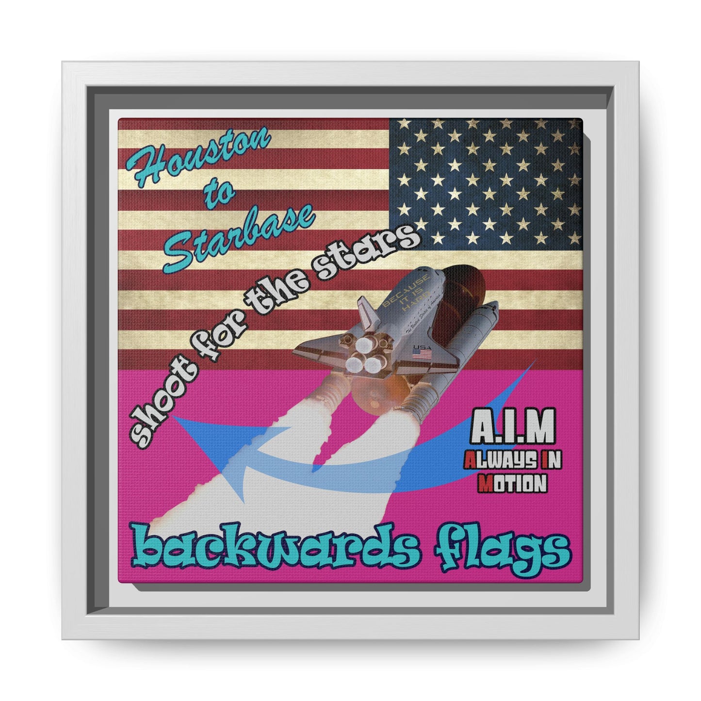 shoot for the stars - framed canvas art (pink)