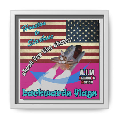 shoot for the stars - framed canvas art (pink)
