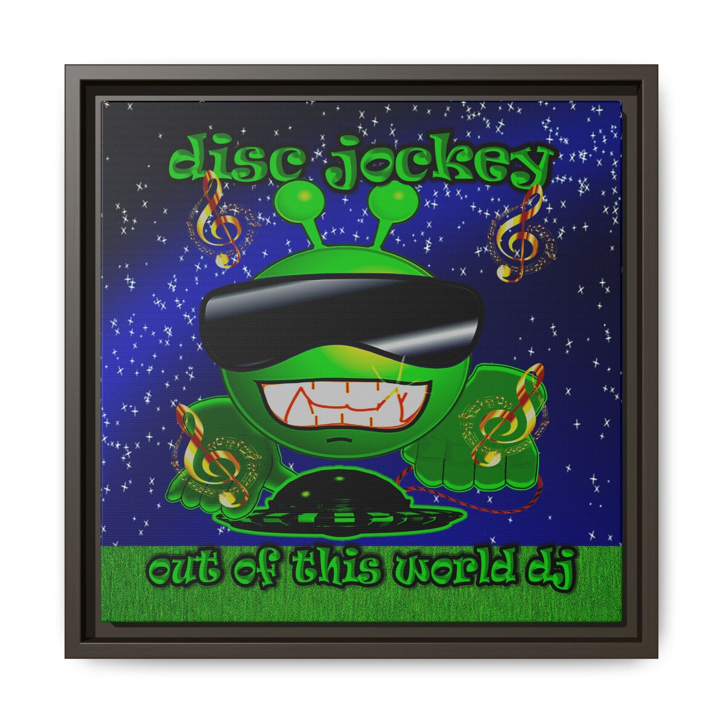 disc jockey - framed canvas art ('snoops' background)