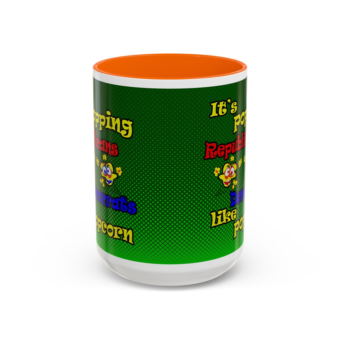 popping like popcorn - Accent Mug (logo green)