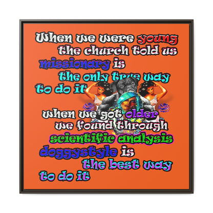 doggystyle - framed canvas art (orange)