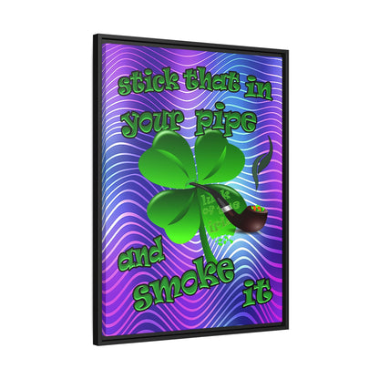 stick that in your pipe and smoke it - framed canvas art (purple wave)