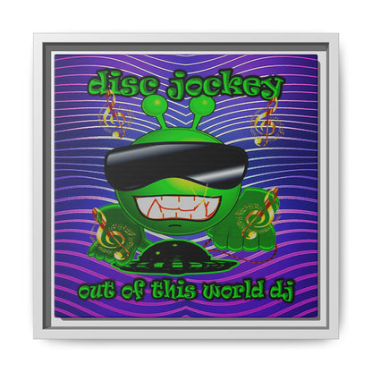 disc jockey - framed canvas art (purple wave)