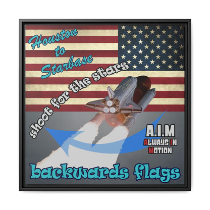 shoot for the stars - framed canvas art (grey-light grey)