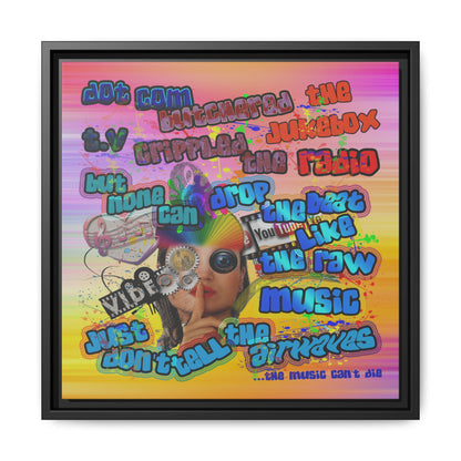 drop the beat - framed canvas art (color blur)