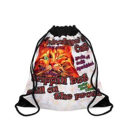 schrodinger's cat - Drawstring Bag (white marble)
