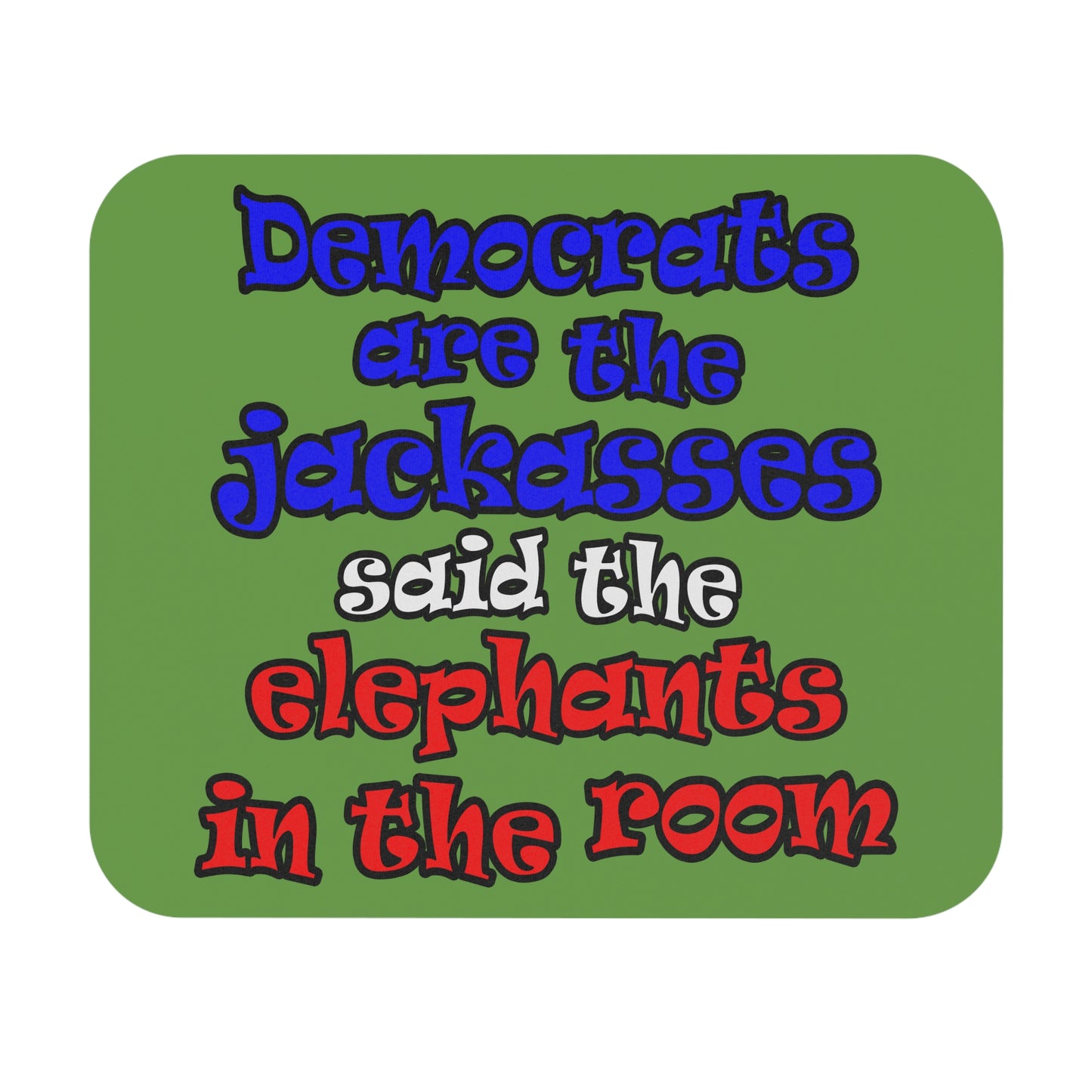 donkeys and elephants - Mouse Pad (Rectangle) (green)