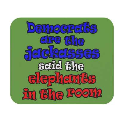 donkeys and elephants - Mouse Pad (Rectangle) (green)