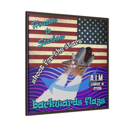 shoot for the stars - framed canvas art (purple wave)