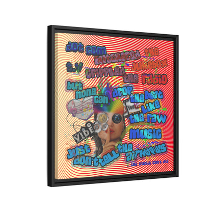 drop the beat - framed canvas art (yellow-orange wave)