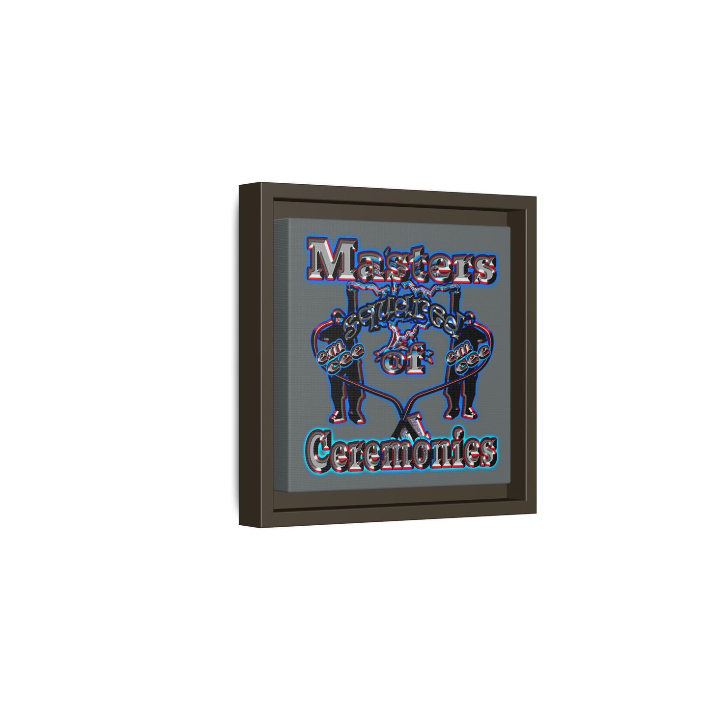 em cee squared - framed canvas art (dark grey)