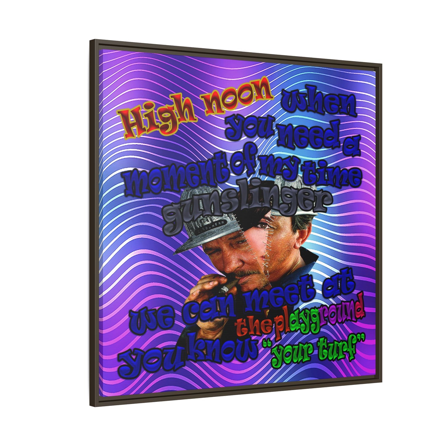 high noon - framed canvas art (purple wave)