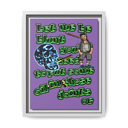 og - framed canvas art (light purple)