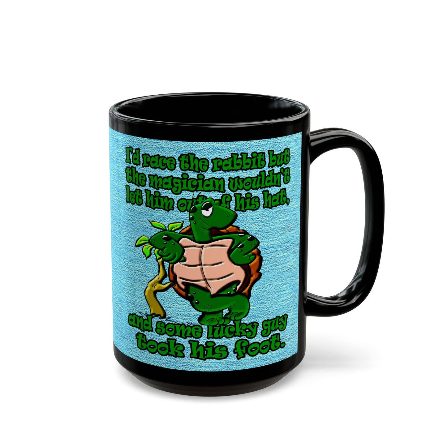 turtle race - Black Mug (faded dark blue)