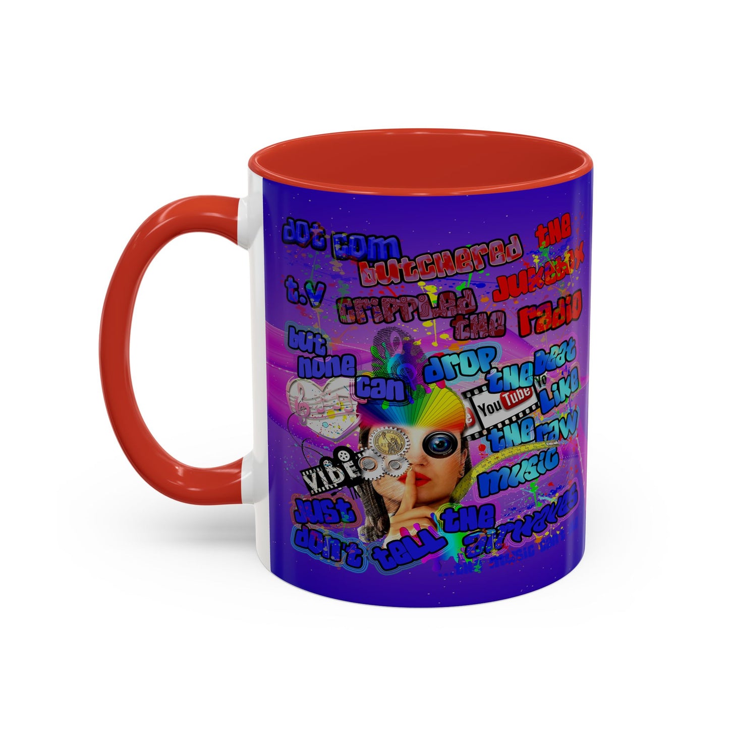 drop the beat - Accent Mug (purple-pink wave)