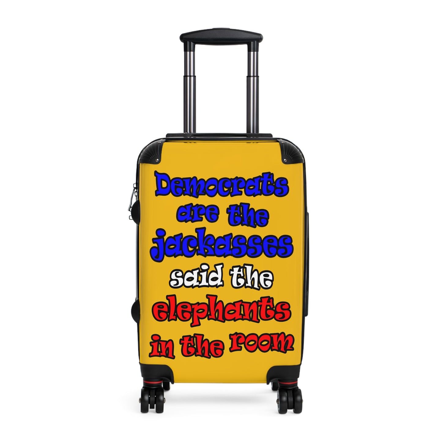 donkeys and elephants - Suitcase (yellow)