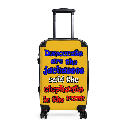 donkeys and elephants - Suitcase (yellow)