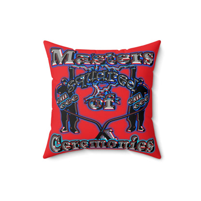 em cee squared - Spun Polyester Square Pillow - (red)