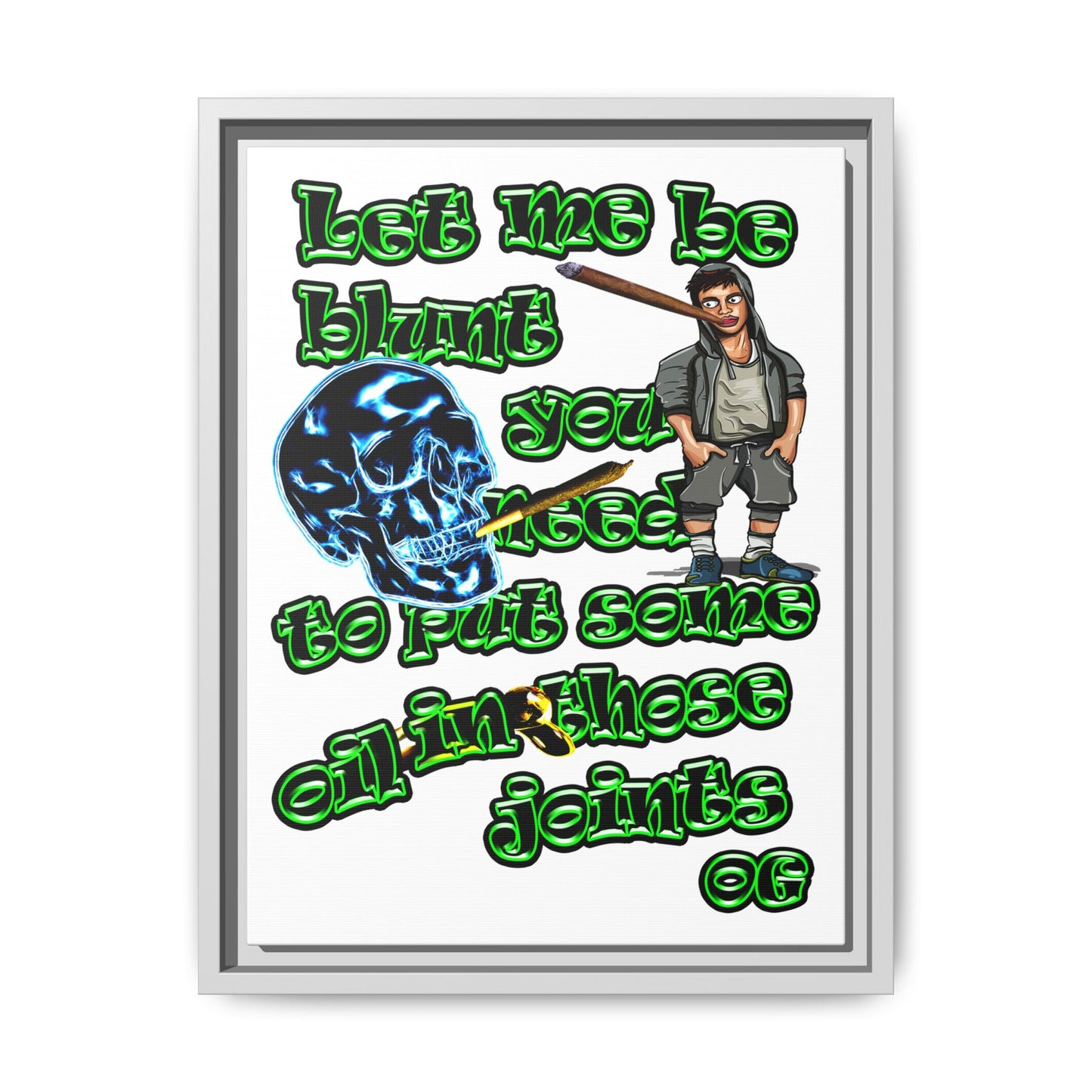 og - framed canvas art (white)