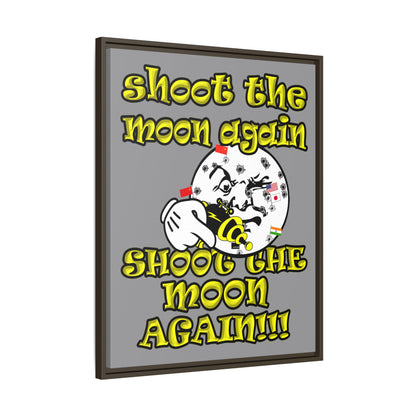 shoot the moon again - framed canvas art (grey)