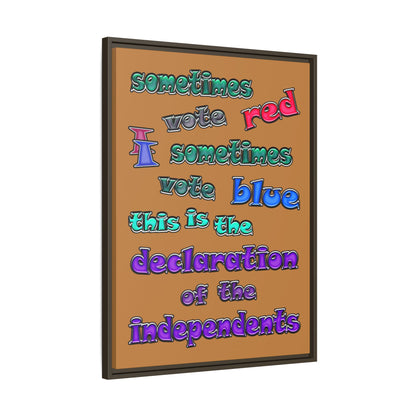 declaration of the independents - framed canvas art (light brown)