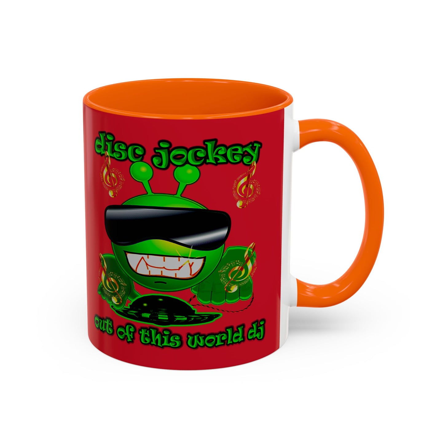 disc jockey - Accent Mug (dark red)
