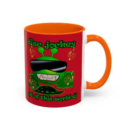 disc jockey - Accent Mug (dark red)
