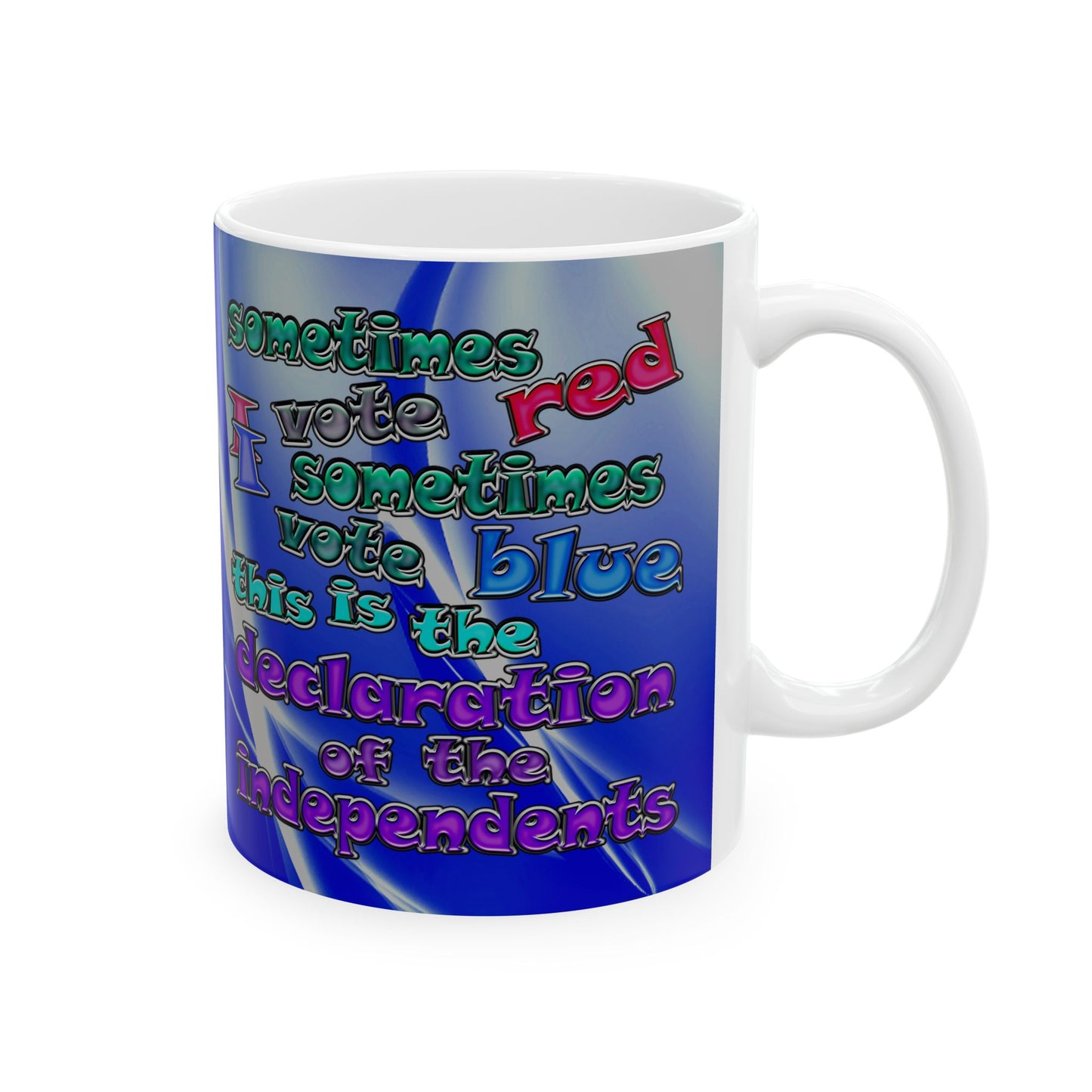 declaration of the independents - White Mug (blue-white wave)