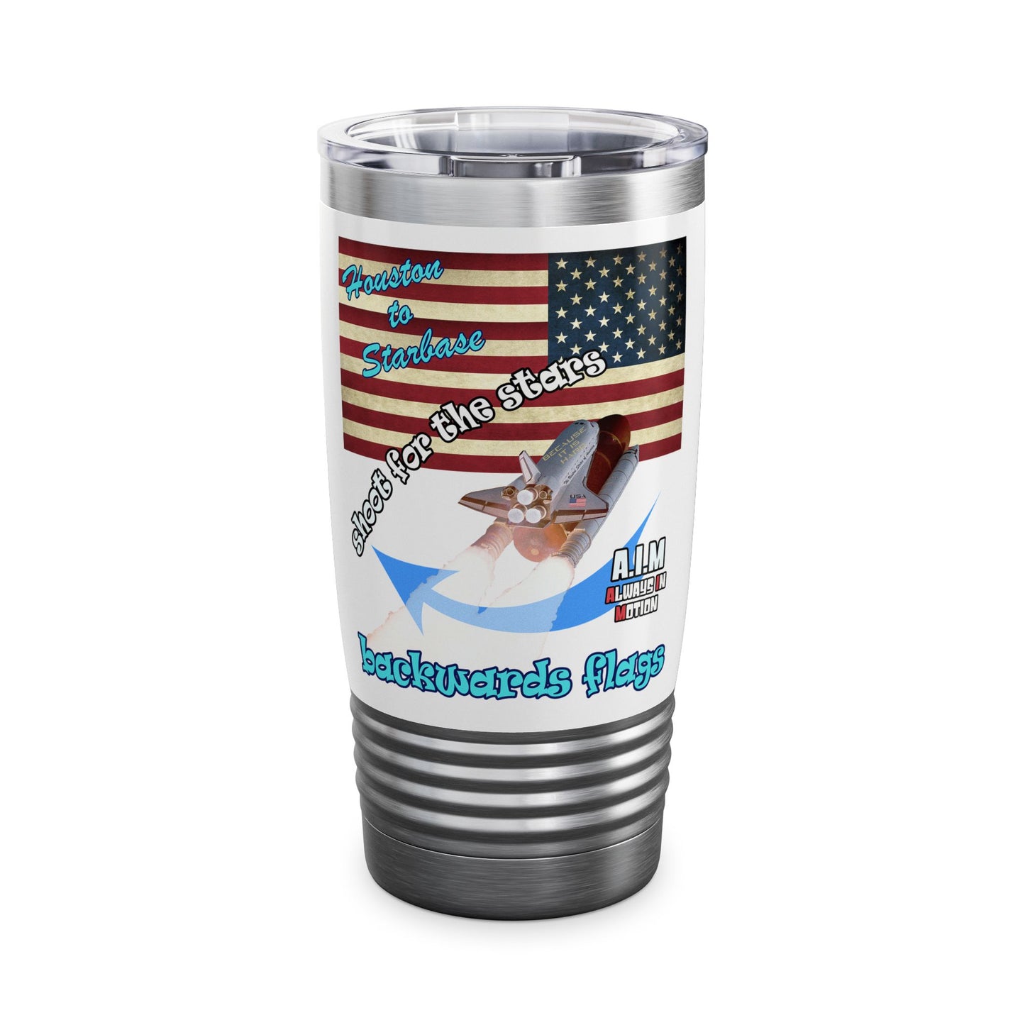 shoot for the stars - Ringneck Tumbler, 20oz (white)