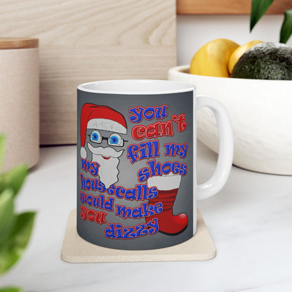 santa's shoes - White Mug (grey-light grey)