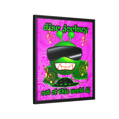 disc jockey - framed canvas art (pink swirl)