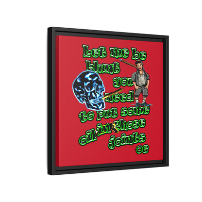 og - framed canvas art (dark red)