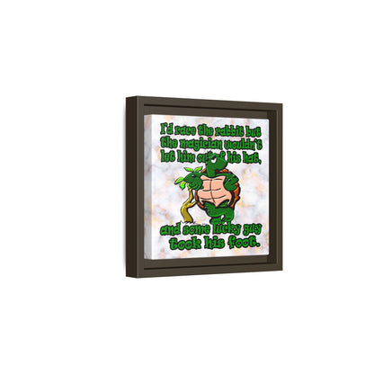 turtle race - framed canvas art (white marble)