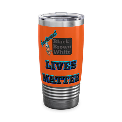 irrelevant - Ringneck Tumbler, 20oz (orange)