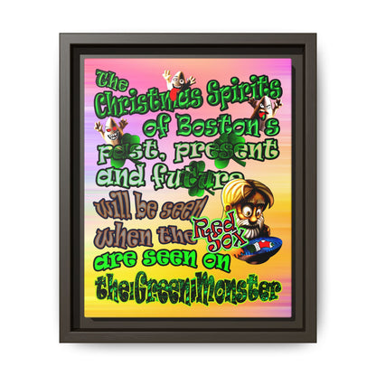 christmas spirits of boston - framed canvas art (color blur)