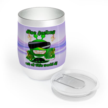 disc jockey - Chill Wine Tumbler (light blue-pink wave)