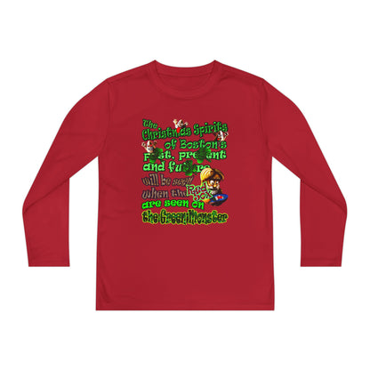 christmas spirits of boston - Youth Long Sleeve Competitor Tee