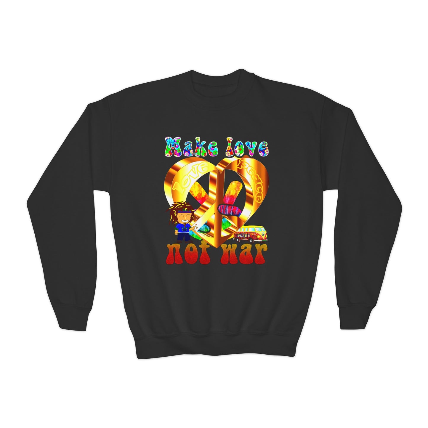love peace - Youth Crewneck Sweatshirt