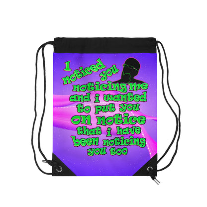 noticed you noticing - Drawstring Bag (purple-pink wave)