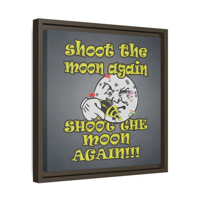 shoot the moon again - framed canvas art (grey-light grey)
