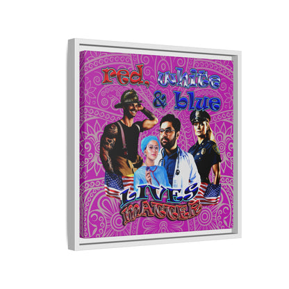 rw&b lives matter - framed canvas art (pink swirl)
