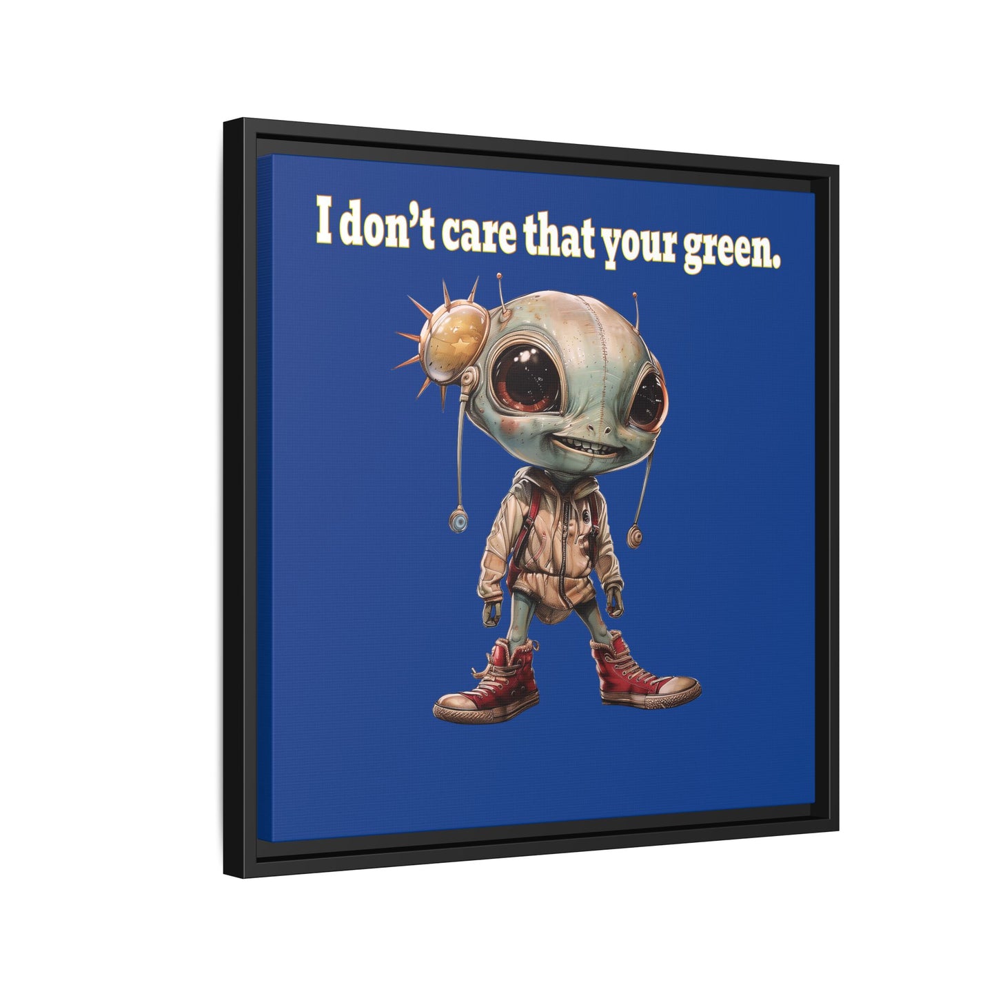 I don't care that your green - framed canvas art (dark blue)