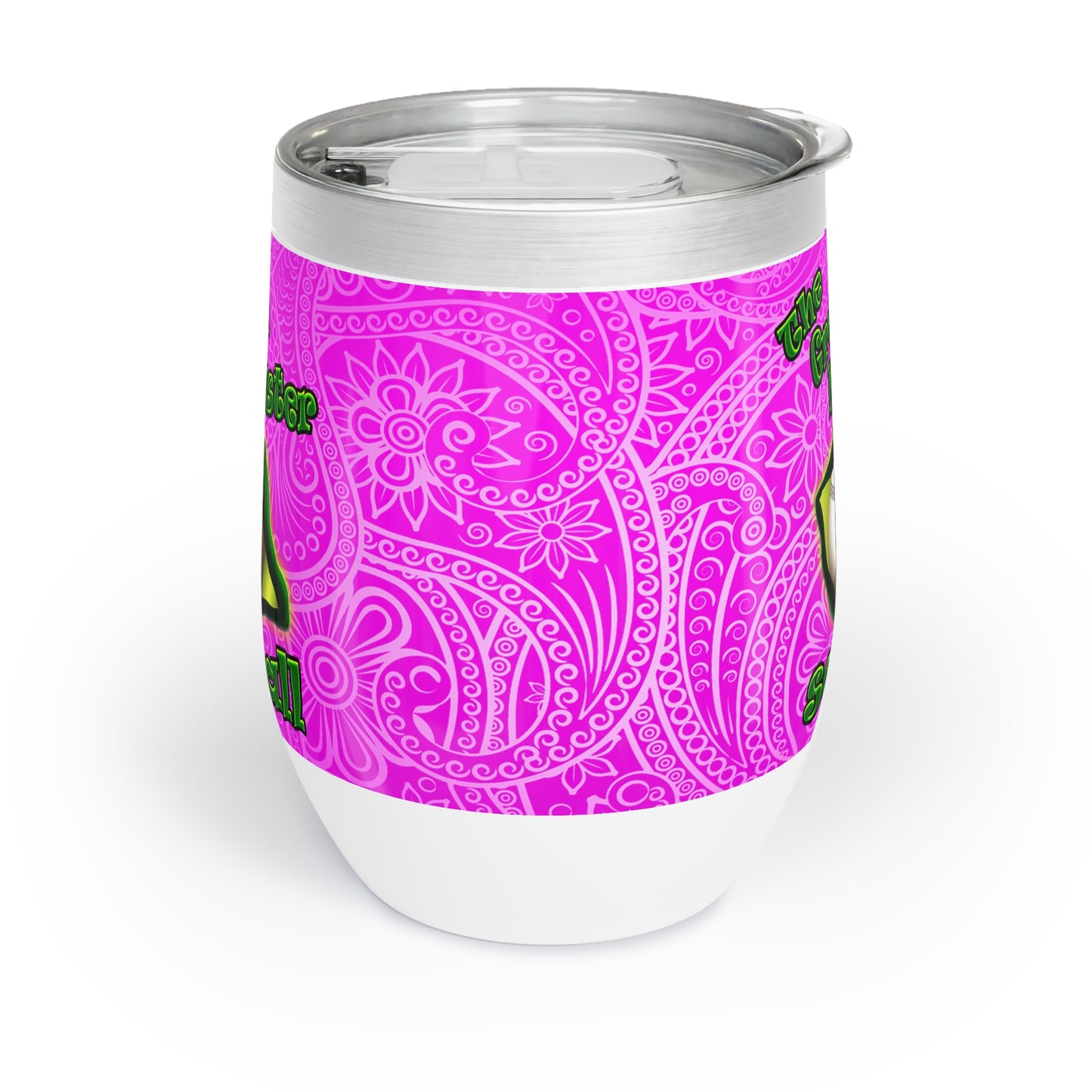 green monster - Chill Wine Tumbler (pink swirl)
