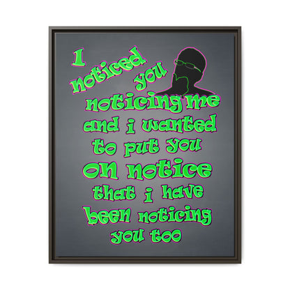 noticed you noticing - framed canvas art (grey-light grey)